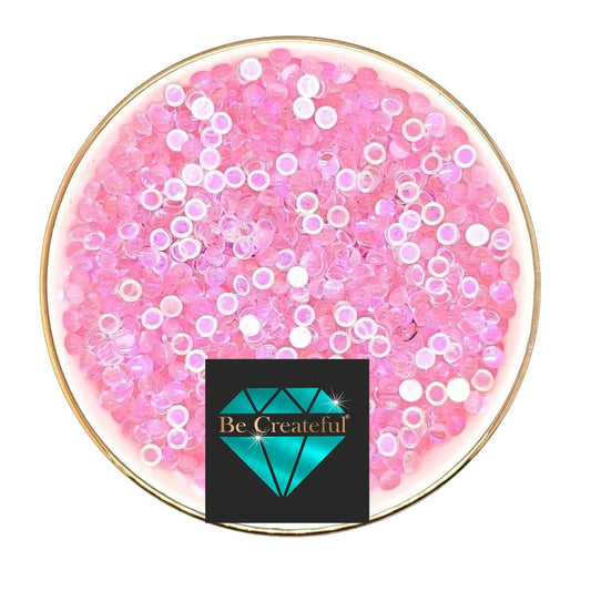 FLATBACK Mermaid Tears Transparent Pink AB Glass