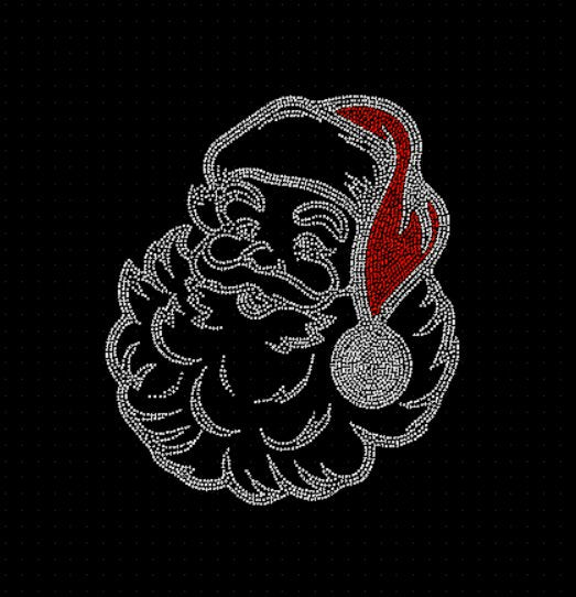 Vintage Santa Rhinestone Transfer - High Quality Rhinestone Transfer