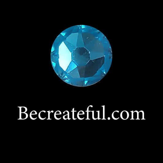 DMC Aquamarine Glass Hotfix Rhinestones - Bulk Wholesale Rhinestones - Machine Cut Rhinestones
