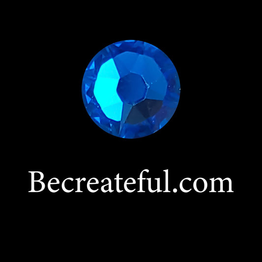 Korean Capri Blue Glass Hotfix Rhinestones - Be Createful, Beautiful Rhinestones at wholesale prices.