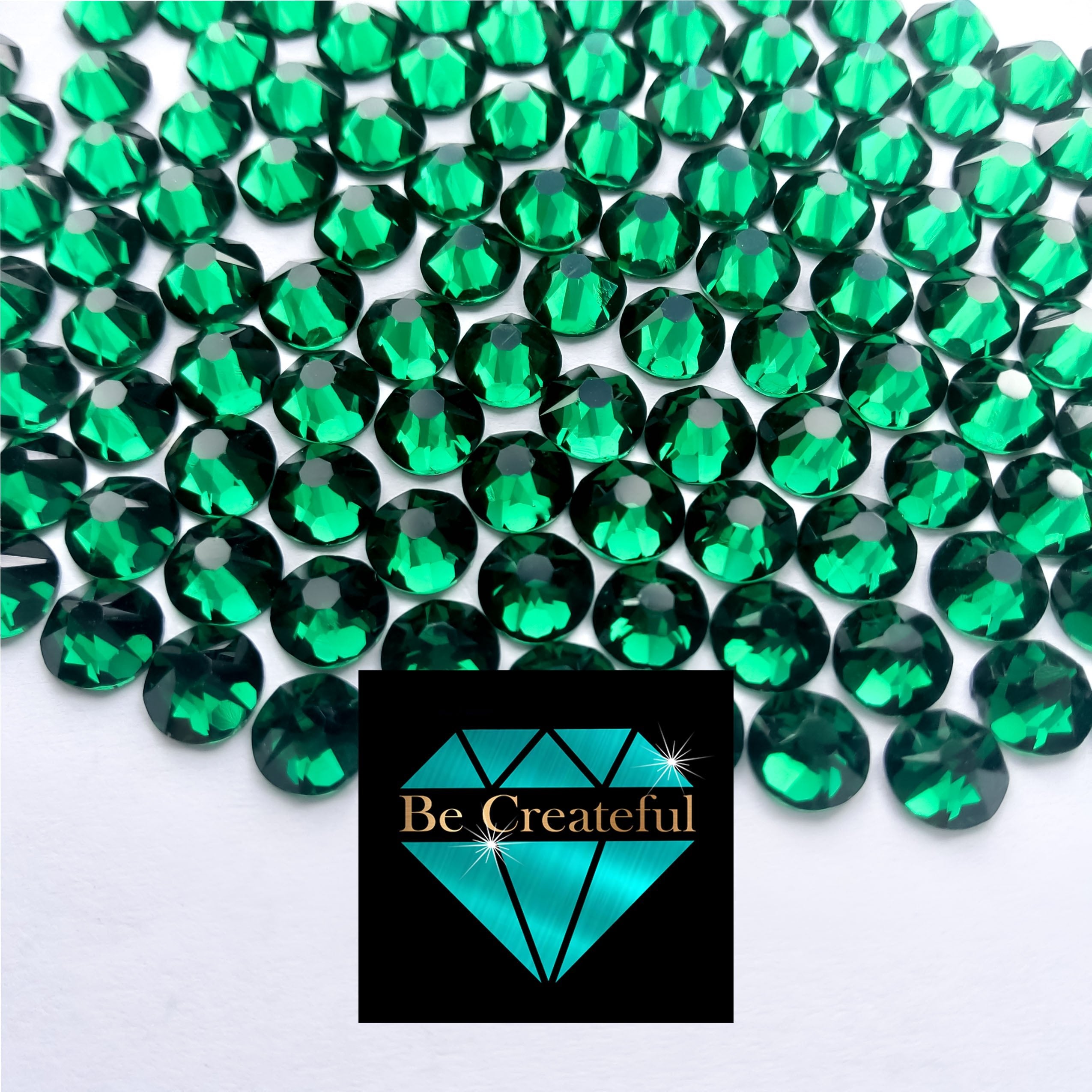 BULK Emerald Green Glass FLATBACK Rhinestones – Be Createful