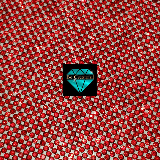 Adhesive Light Siam Glass Rhinestone Sheet - Red Adhesive Rhinestone Sheets - Sticky Rhinestone Sheets. - Rhinestone decal