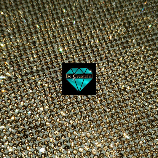 Adhesive Lt Topaz Gold Glass Rhinestone Sheets - Gold rhinestone sheet - sticky rhinestone sheet - Rhinestone decal