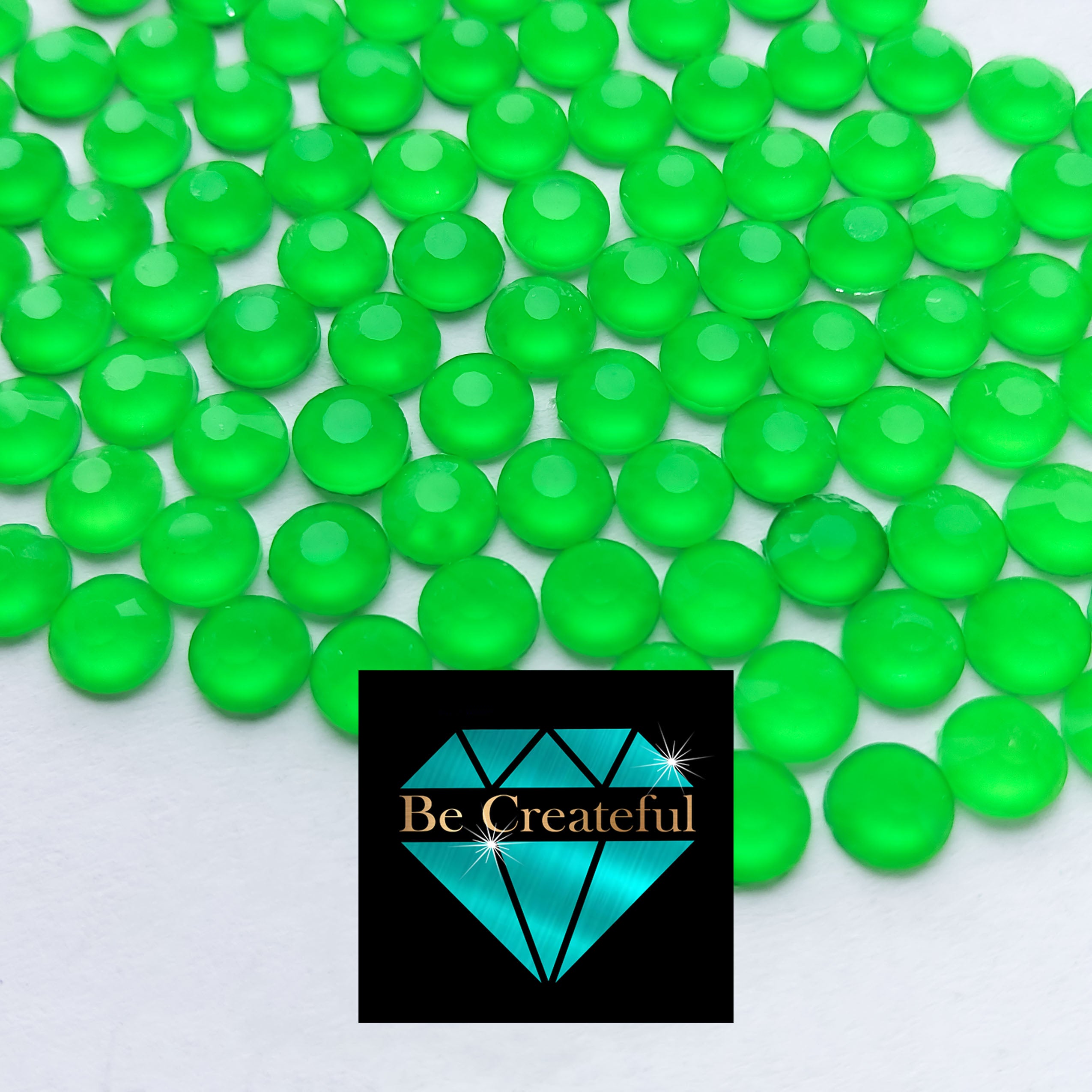 FLATBACK Neon Green Glass Rhinestones - US Rhinestone Supplier
