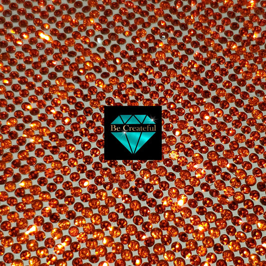 Hotfix Orange Glass Rhinestone Sheets