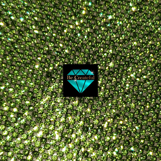 Hotfix Peridot Glass Rhinestone Sheets