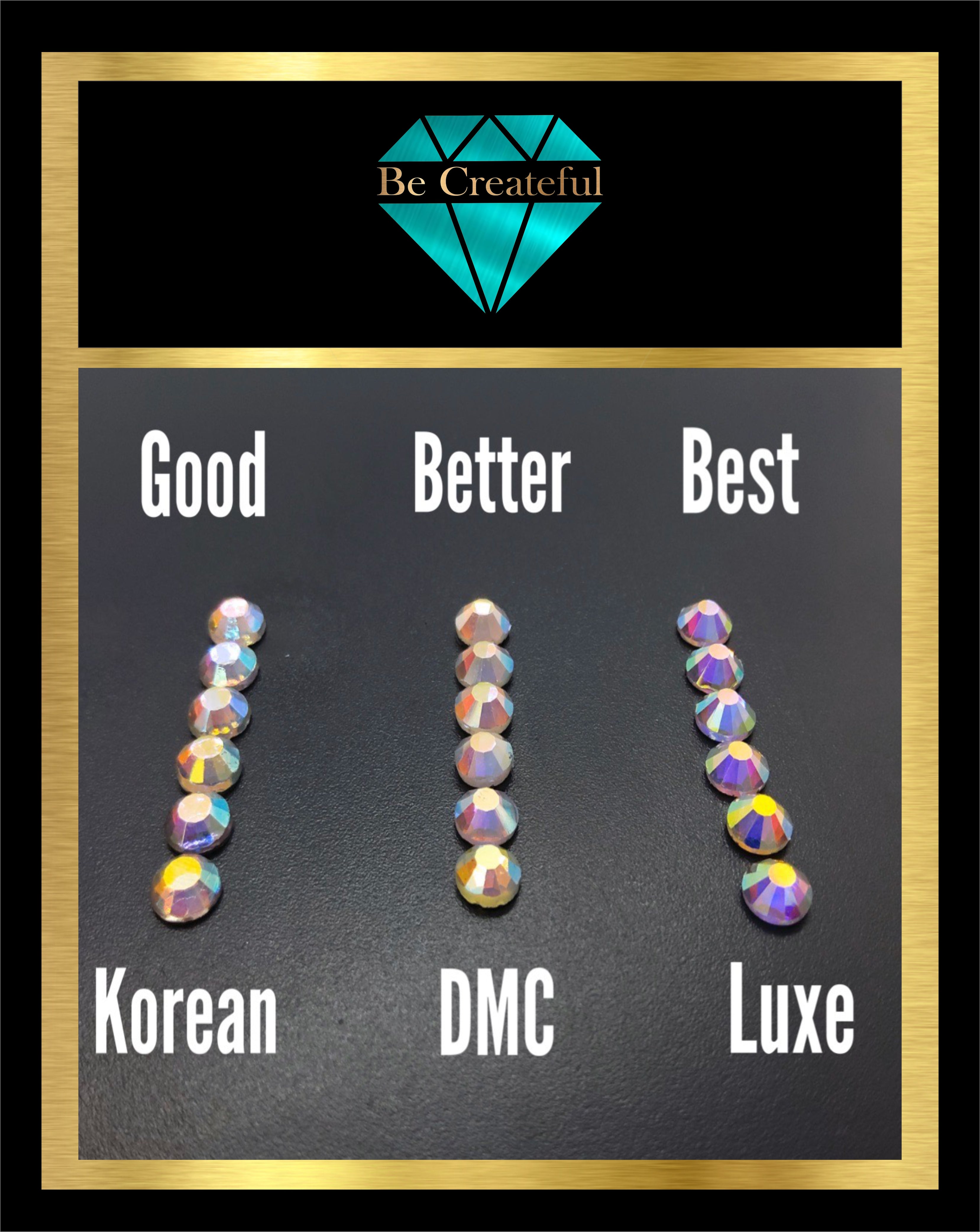 Korean, DMC and LUXE Side by side comparison – Be Createful