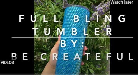 Completed rhinestone tumbler with honeycomb pattern showing full coverage sparkle using flatback rhinestones and color-matched painted base