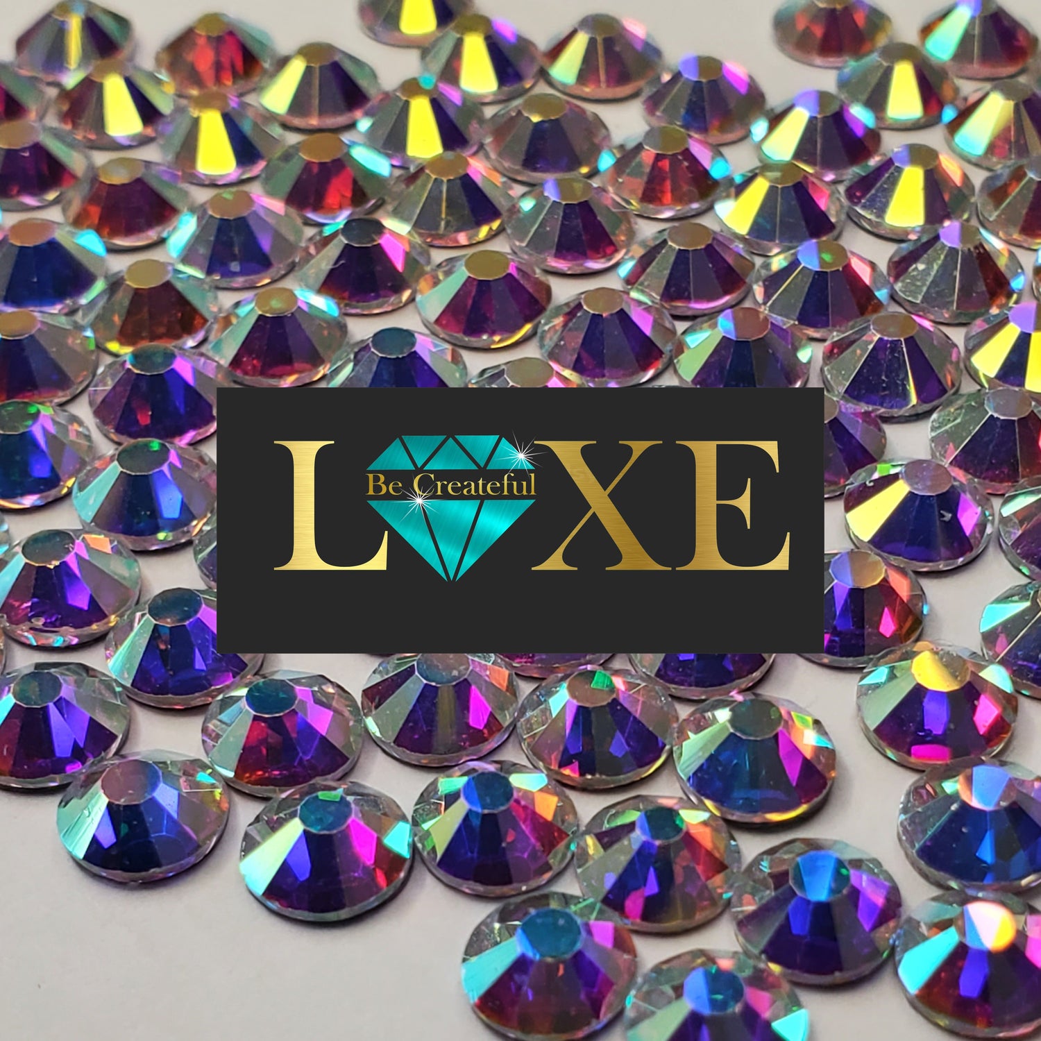 LUXE® Multi-Size Crystal AB Flatback Glass Rhinestones – Be Createful