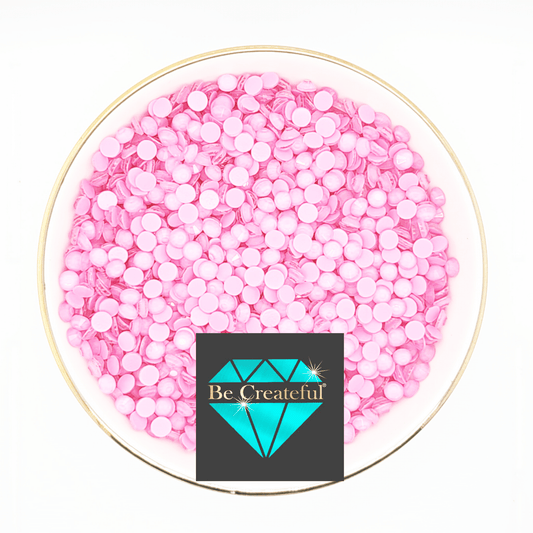 Multi-Size Frosted Light Rose Flatback Rhinestones