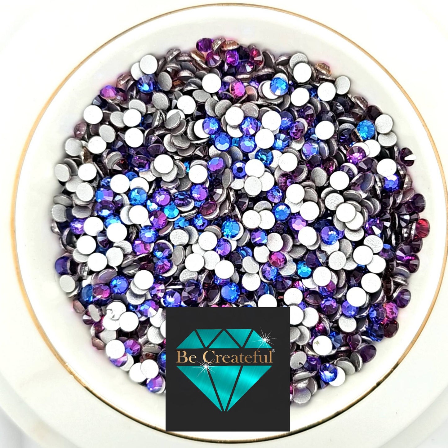 BULK Purple Majesty Glass FLATBACK Rhinestones