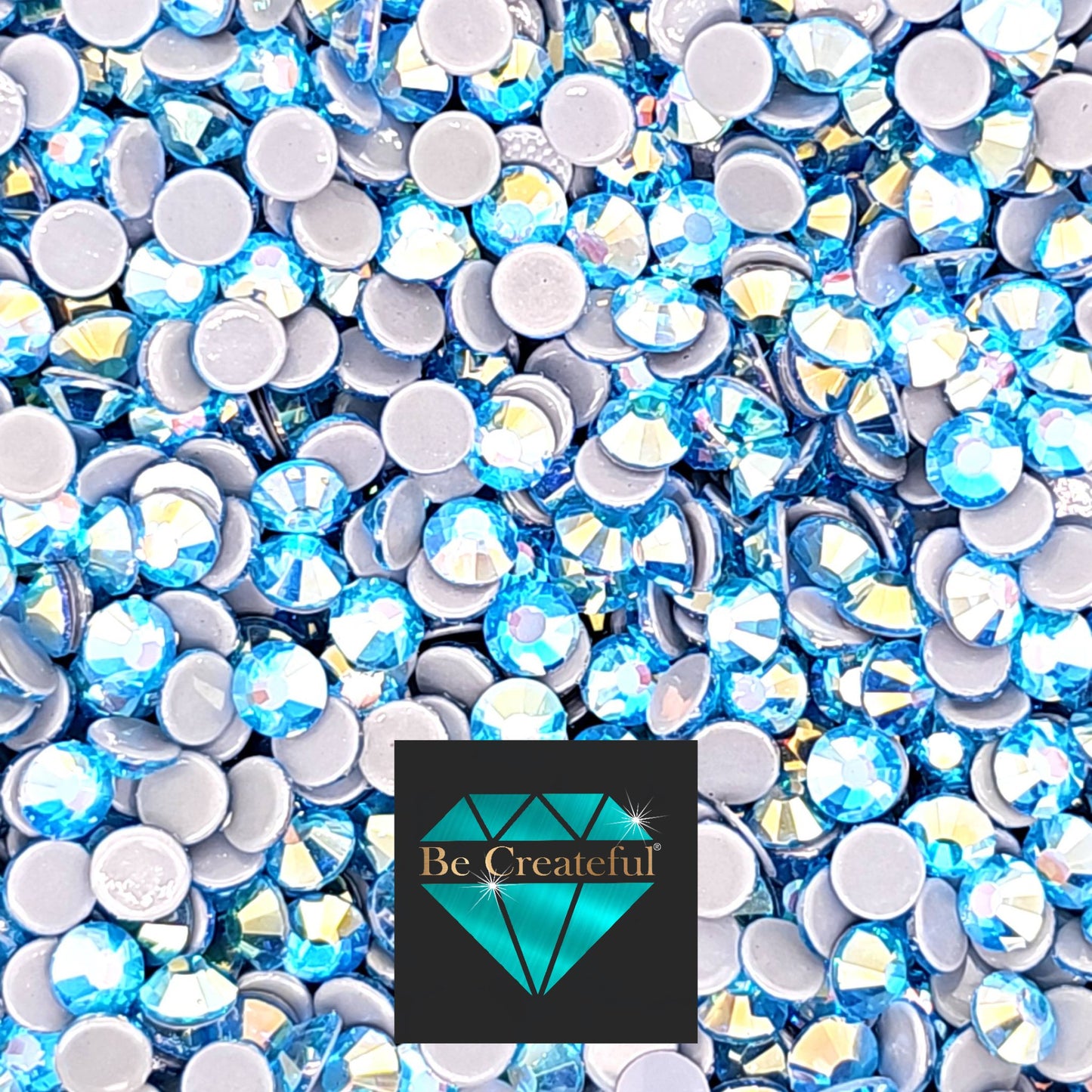 BULK LUXE® Aquamarine AB HOTFIX Rhinestones Media 1 of 3