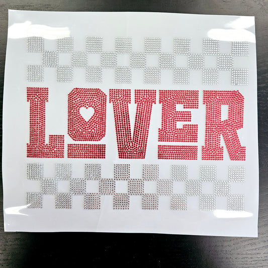 Clearance Checkerboard Lover Rhinestone Transfer