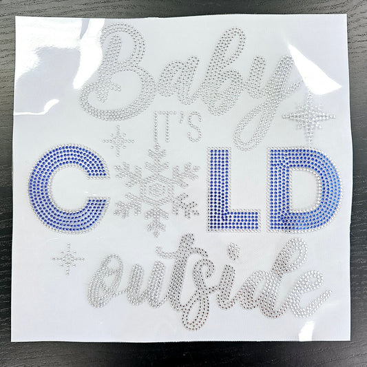 Clearance Baby It's Cold Outside Rhinestone Transfer