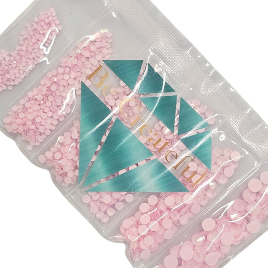 Multi-Size Frosted Light Rose Flatback Rhinestones