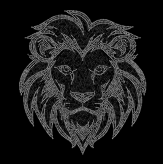 Lion Head Rhinestone Transfer