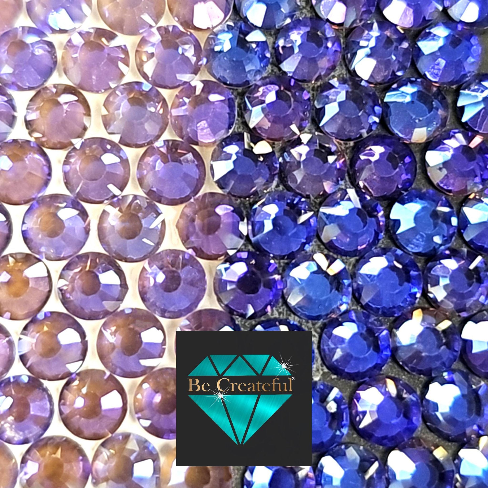 Purple Rhinestone Glass Flatback Aurora Purple Glass Rhinestones - Foiled Flatback Rhinestone ...