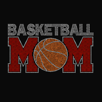 Basketball Mom rhinestone transfer in red