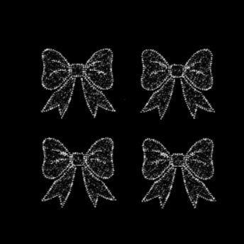 Bow 1 Small Set of 4 in crystal and black