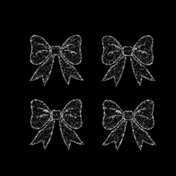 Bow 1 Small Set of 4 in crystal and black