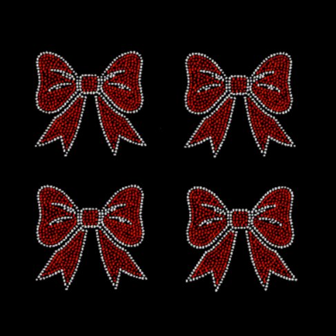 Small Bow in Rhinestones - Set of 4 Rhinestone Bow Transfers – Be Createful