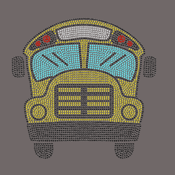 School Bus Rhinestone Transfer