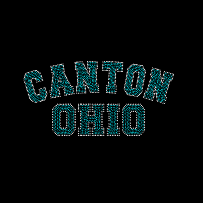 Canton Ohio Curved Rhinestone Transfer