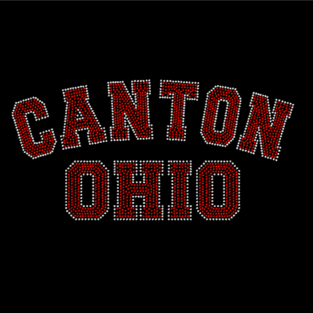 Ohio State Rhinestone Transfer Canton Ohio Curved Hotfix Rhinestone Transfer-LUXE rhinestone transfer ...