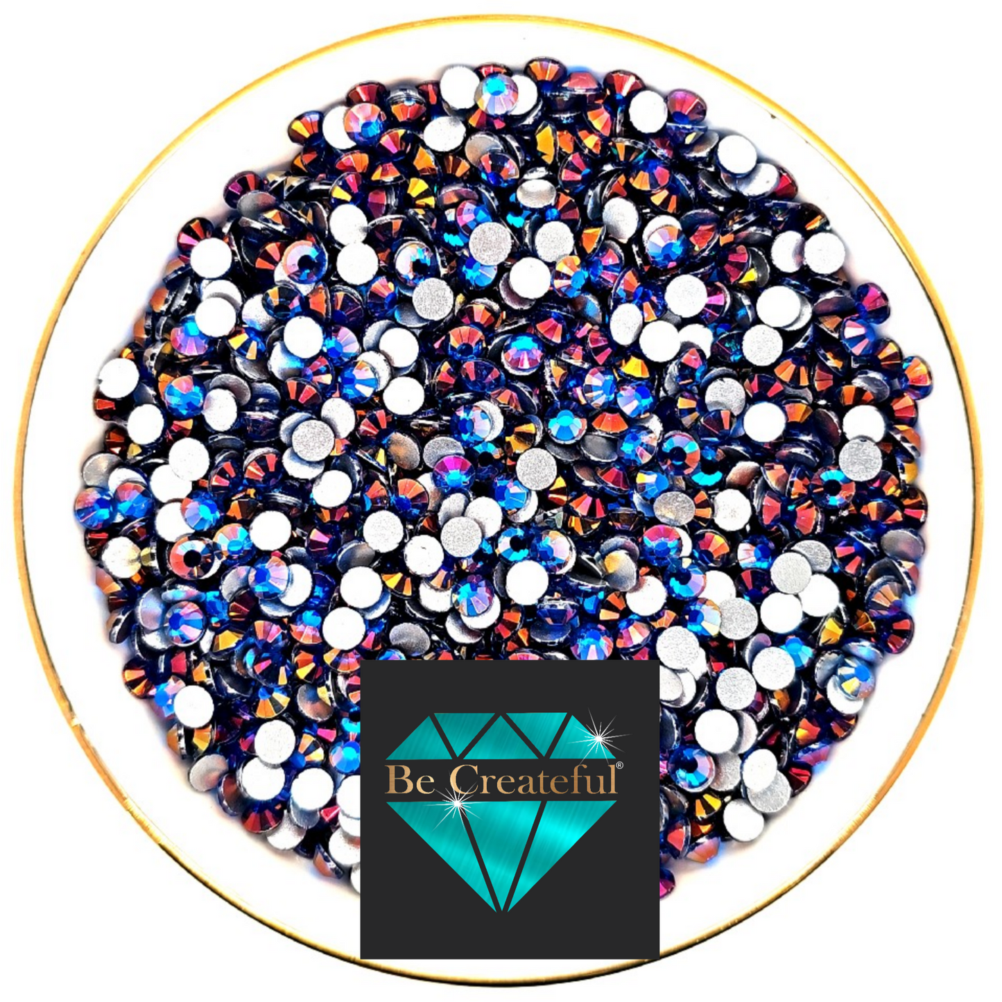 Multi-Size Mirage Capri Blue Flatback Rhinestones