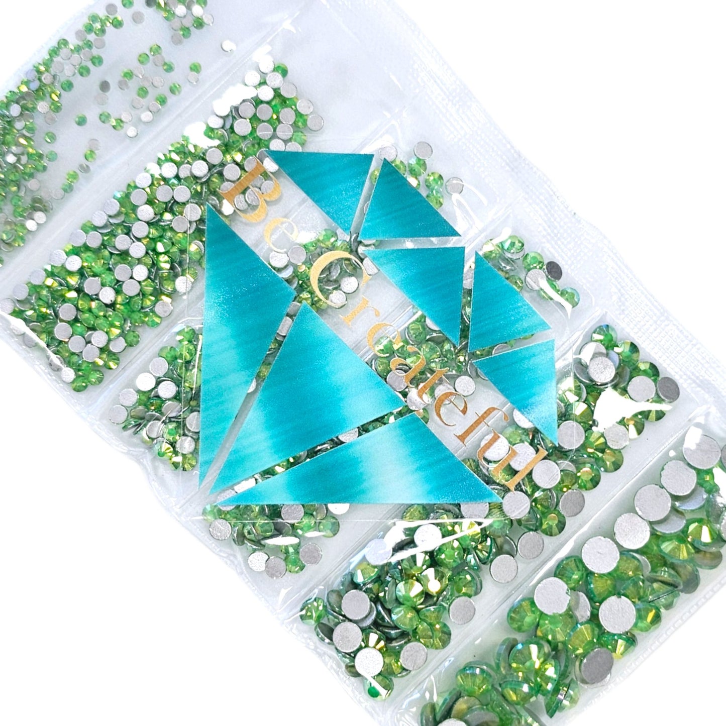 Multi-Size Caribbean Green Flatback Rhinestones