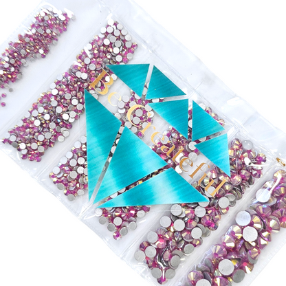 Multi-Size Caribbean Rose Flatback Rhinestones