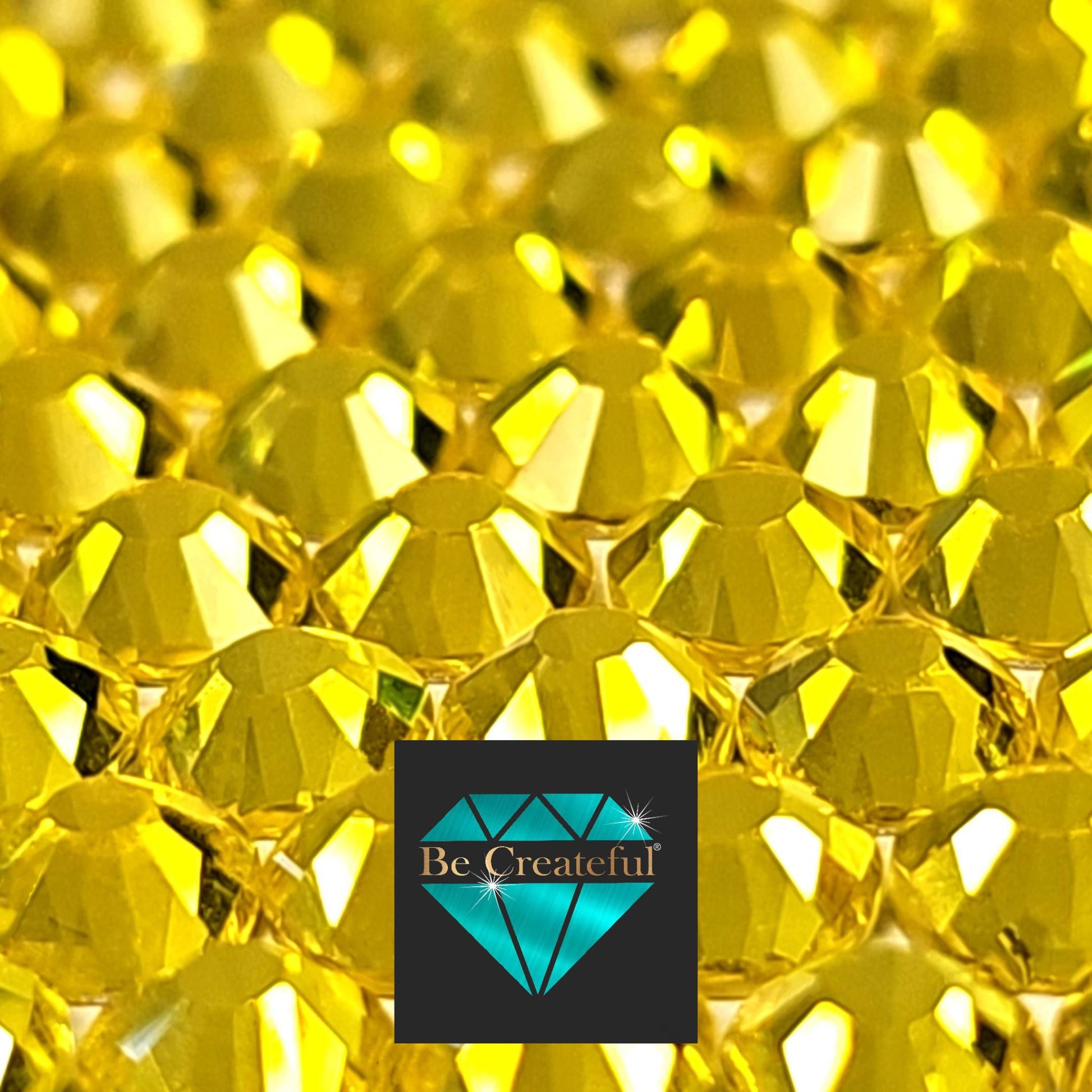 Citrine Yellow Rhinestones are high-quality glass rhinestone with intense sparkle and refraction.