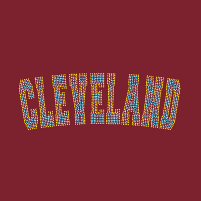 Curved Cleveland Rhinestone Transfer