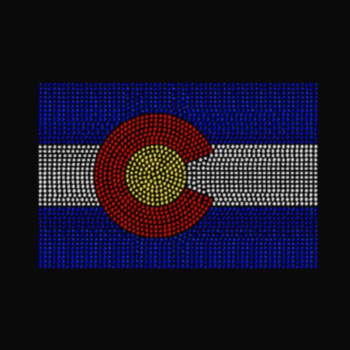 Colorado State Flag Rhinestone Transfer