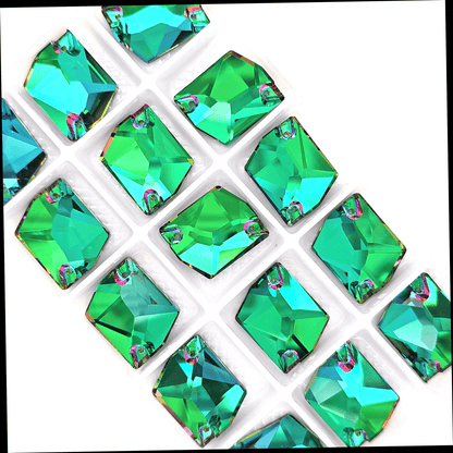 High Quality Volcano Emerald Glass Cosmic SHAPED Sew On Rhinestone