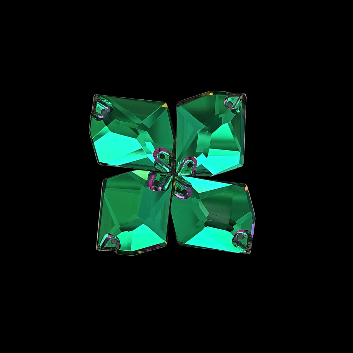 Volcano Emerald Cosmic SHAPED Glass Sew On Rhinestone
