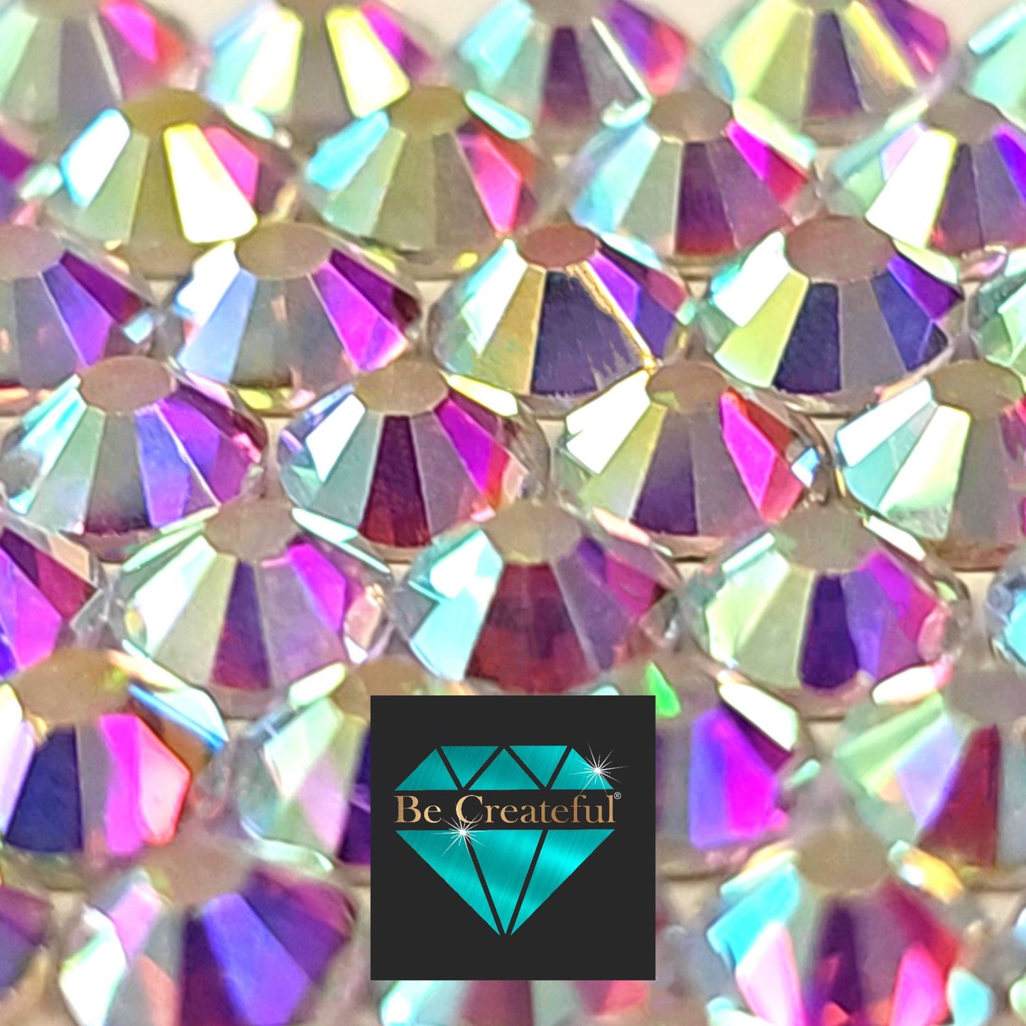 Crystal AB Glass FLATBACK Rhinestones