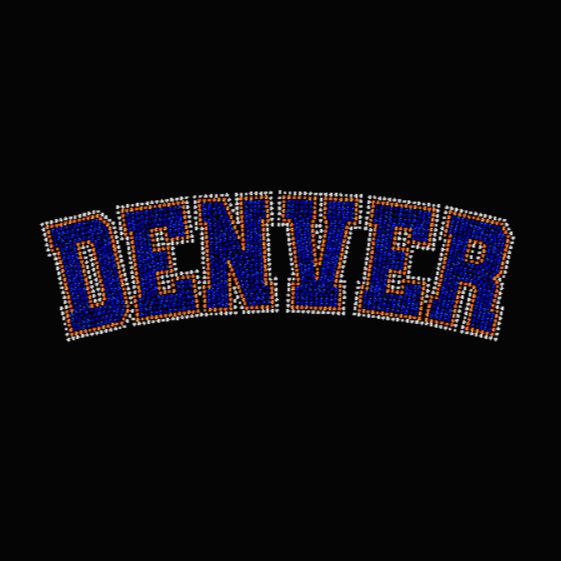 Curved Denver Rhinestone Transfer