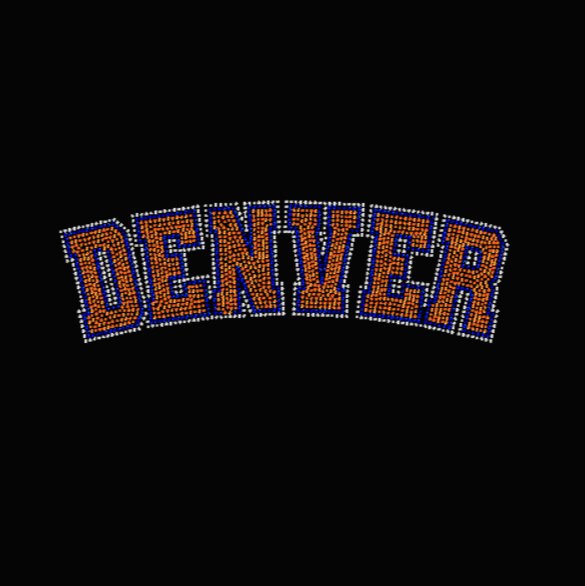 Curved Denver Rhinestone Transfer