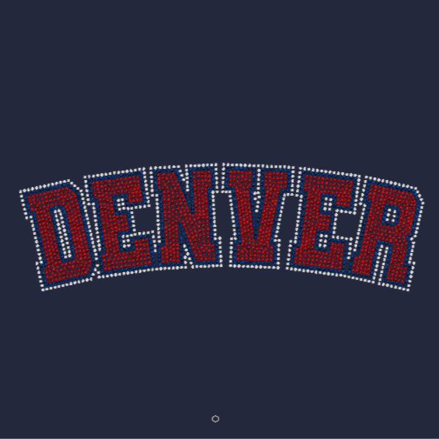 Curved Denver Rhinestone Transfer