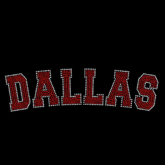 Dallas Curved Rhinestone Transfer