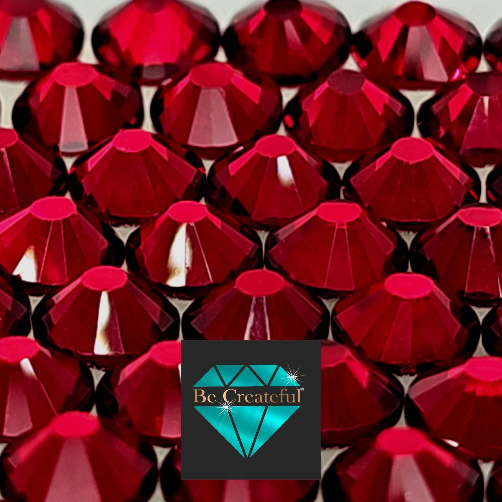 BULK Dark Siam Red Glass FLATBACK Rhinestones