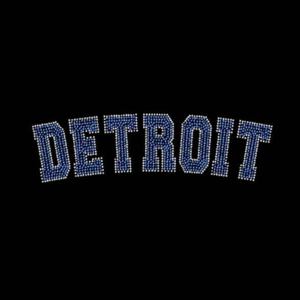 Detroit Curved Rhinestone Transfer