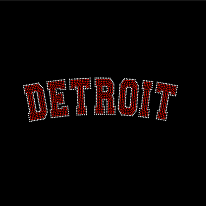 Detroit Curved Rhinestone Transfer