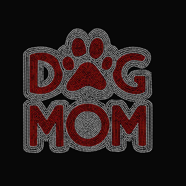 Dog Mom Rhinestone Transfer