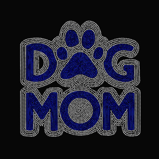 Dog Mom Rhinestone Transfaer