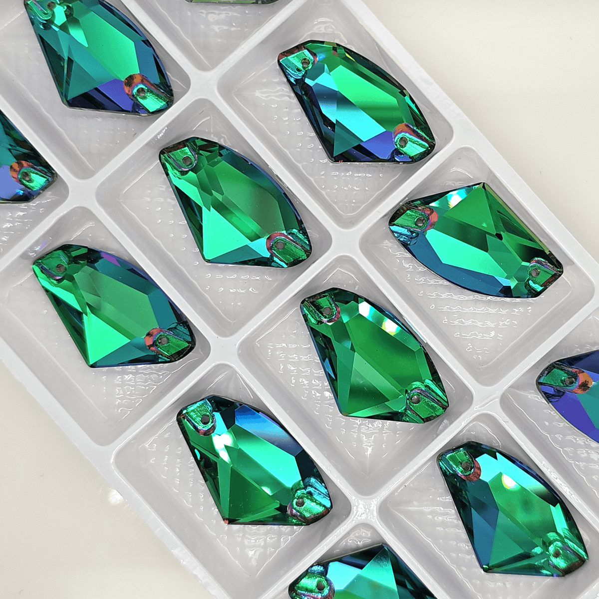 Volcano Emerald Galactic SHAPED Sew On Rhinestone