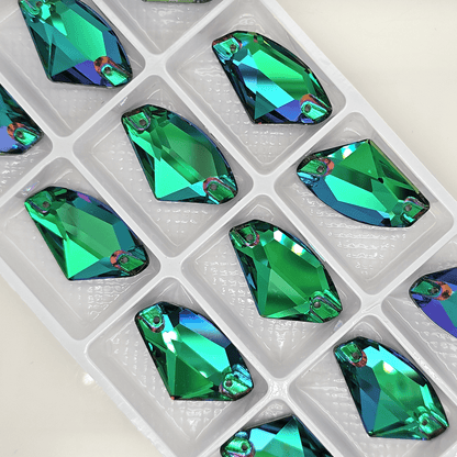 Volcano Emerald Galactic SHAPED Sew On Rhinestone