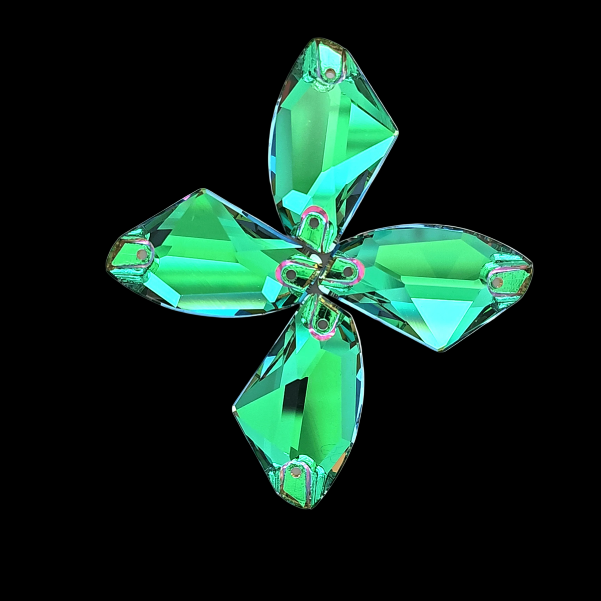 Volcano Emerald Galactic SHAPED High Quality Glass Sew On Rhinestone