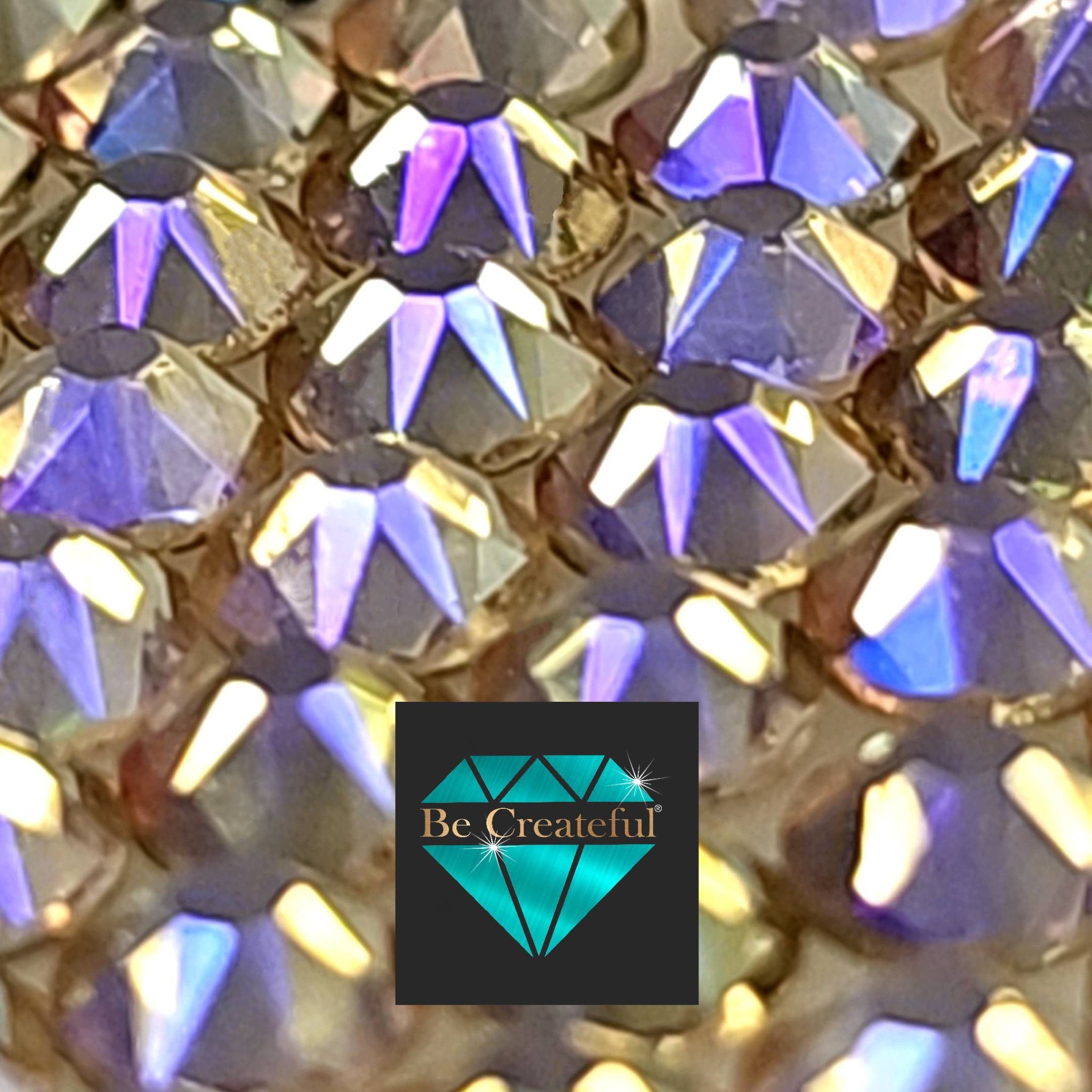 FLATBACK LUXE Champagne AB Foil Glass Rhinestones - 5⭐rated – Be Createful
